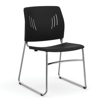 black plastic chair with metal legs